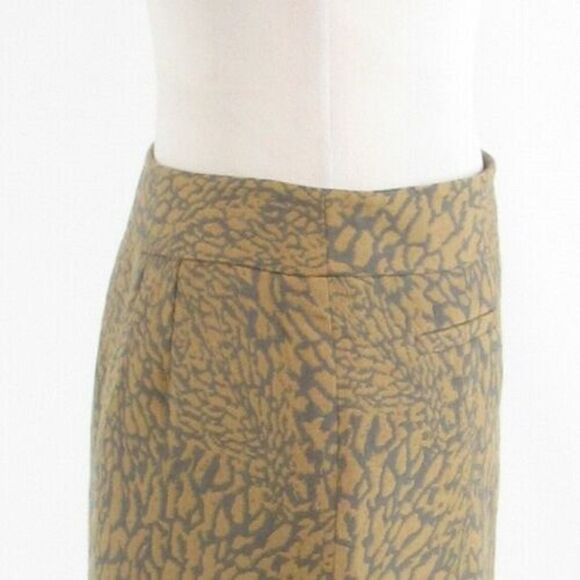 Beige gray abstract ANN TAYLOR LOFT A-line skirt 2 - Picture 6 of 13